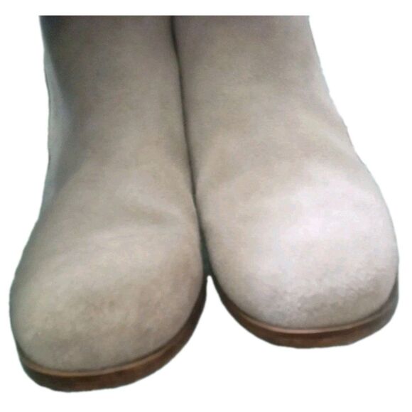 Women's Size 7 TOMS Tan Suede/Glimmer Glitter Ankle Boot Bootie Shoe Read - Picture 4 of 10